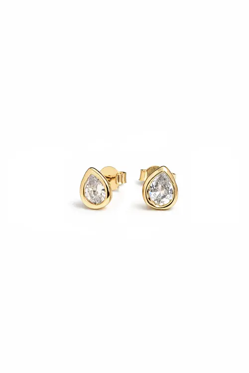 Brinco PP Gotinha com Banho em Ouro 18k