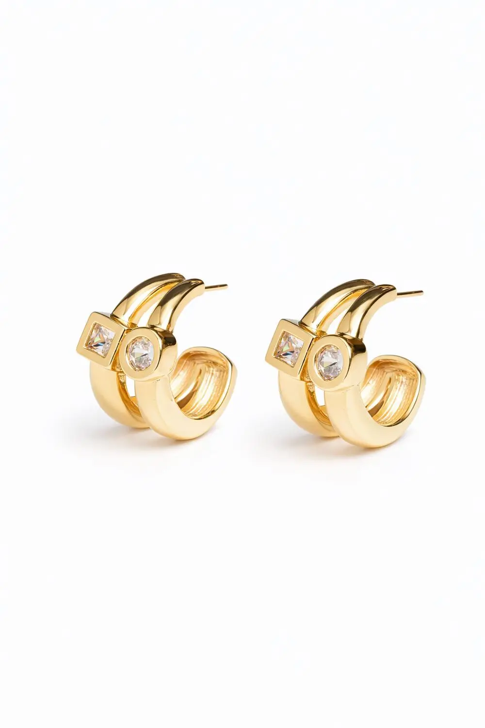 Argola Formas com Banho em Ouro 18k