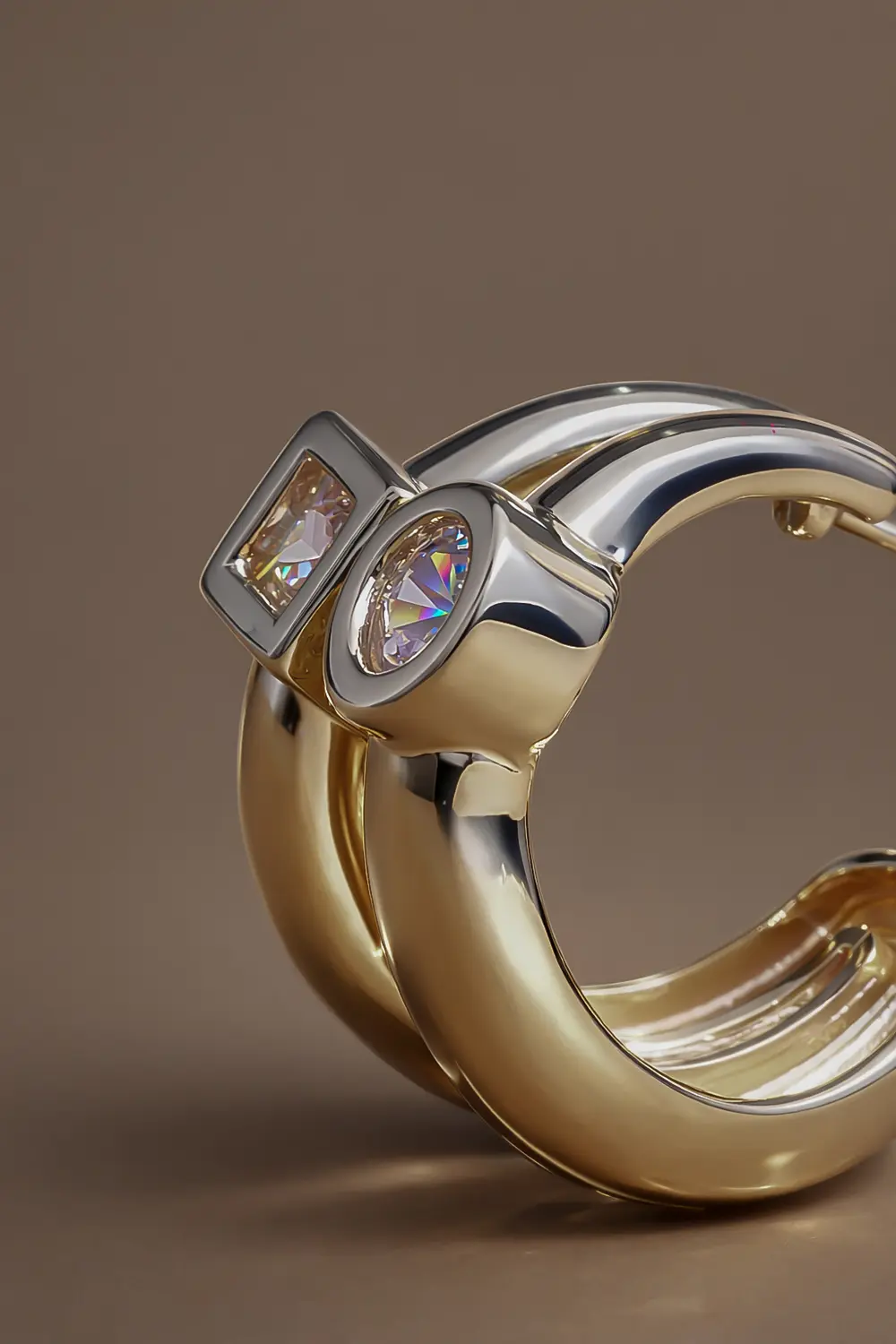Argola Formas com Banho em Ouro 18k