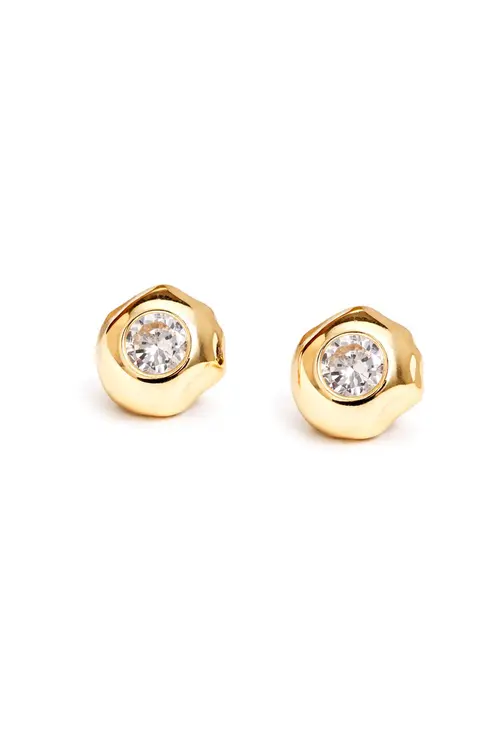 Brinco Esfera Formas com Banho em Ouro 18k