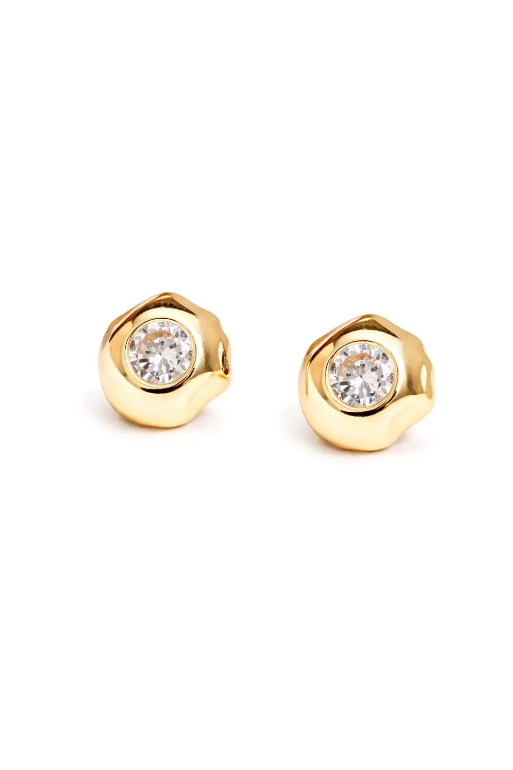 Brinco Esfera Formas com Banho em Ouro 18k