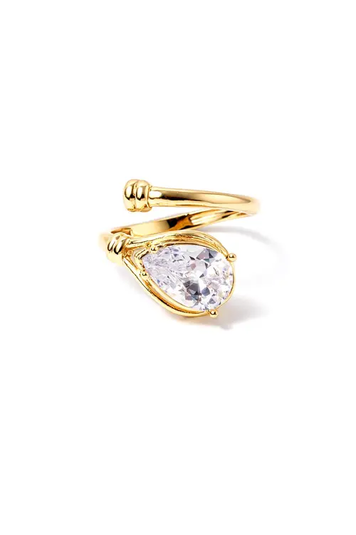 Anel Gota Formas com Banho em Ouro 18k