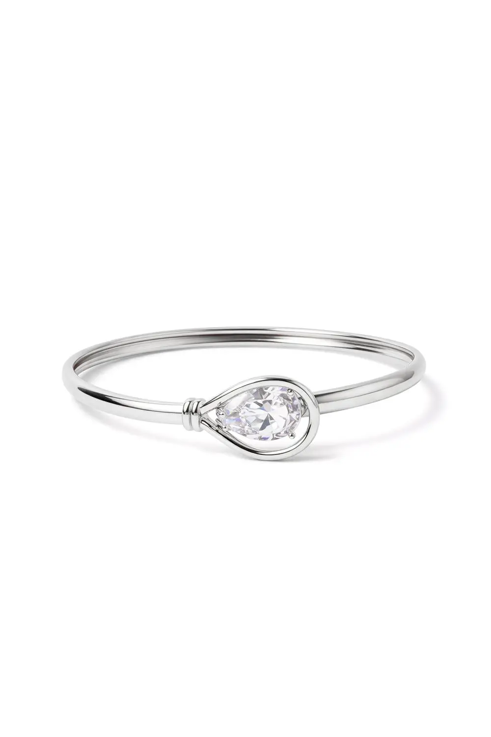 Bracelete Gota Formas com Banho em Ródio Branco