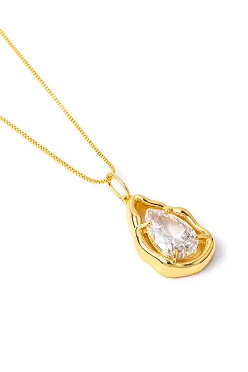 Colar Gota Formas com Banho em Ouro 18k