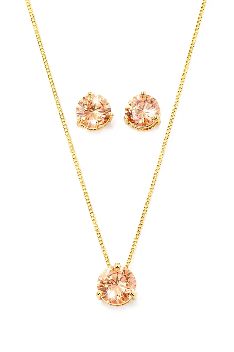 Conjunto Ponto de Luz Icônicos Mairó Champagne com Banho em Ouro 18k