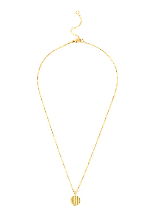 Colar Redondo Riscado com com Banho em Ouro 18k