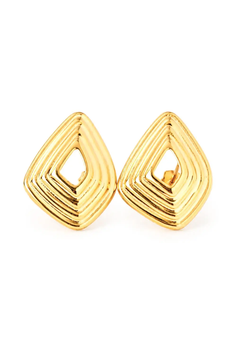 Brinco Orgânico Riscado com Banho em Ouro 18k