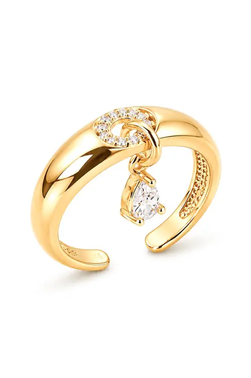 Anel Gotinha Solta com Banho em Ouro 18k
