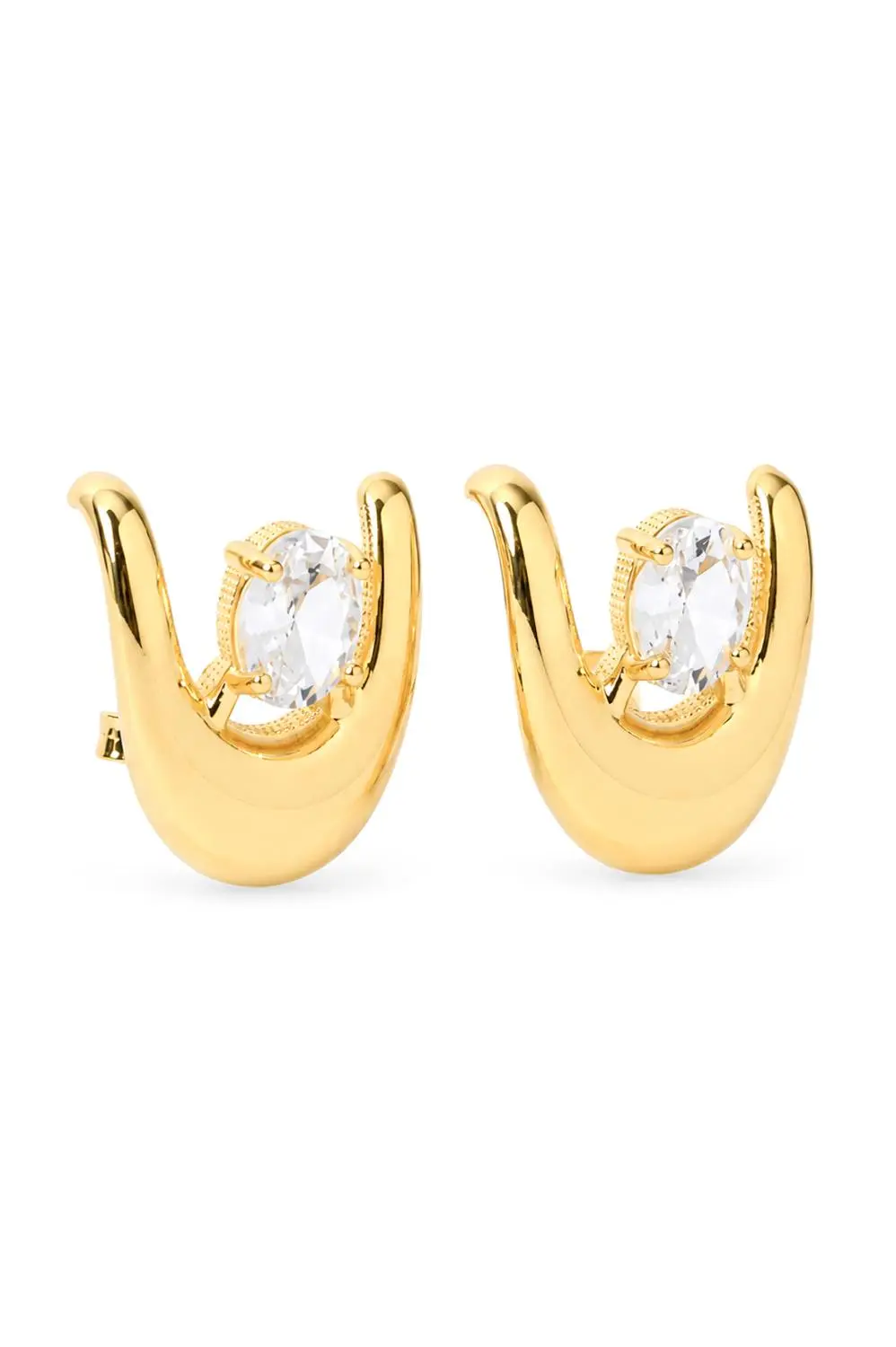 Brinco Digno de Zircônia com Banho em Ouro 18k