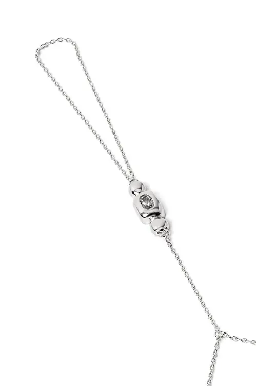 Pulseira de Mão Urban com Banho em Ródio Branco