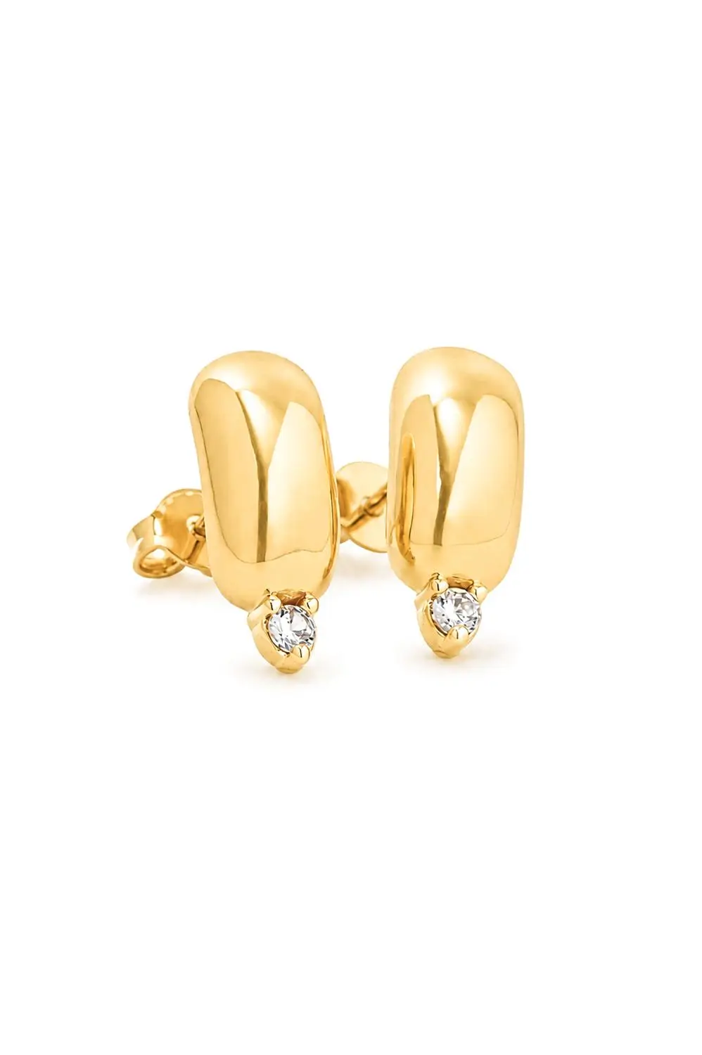 Brinco Pontinho de Zircônia com Banho em Ouro 18k