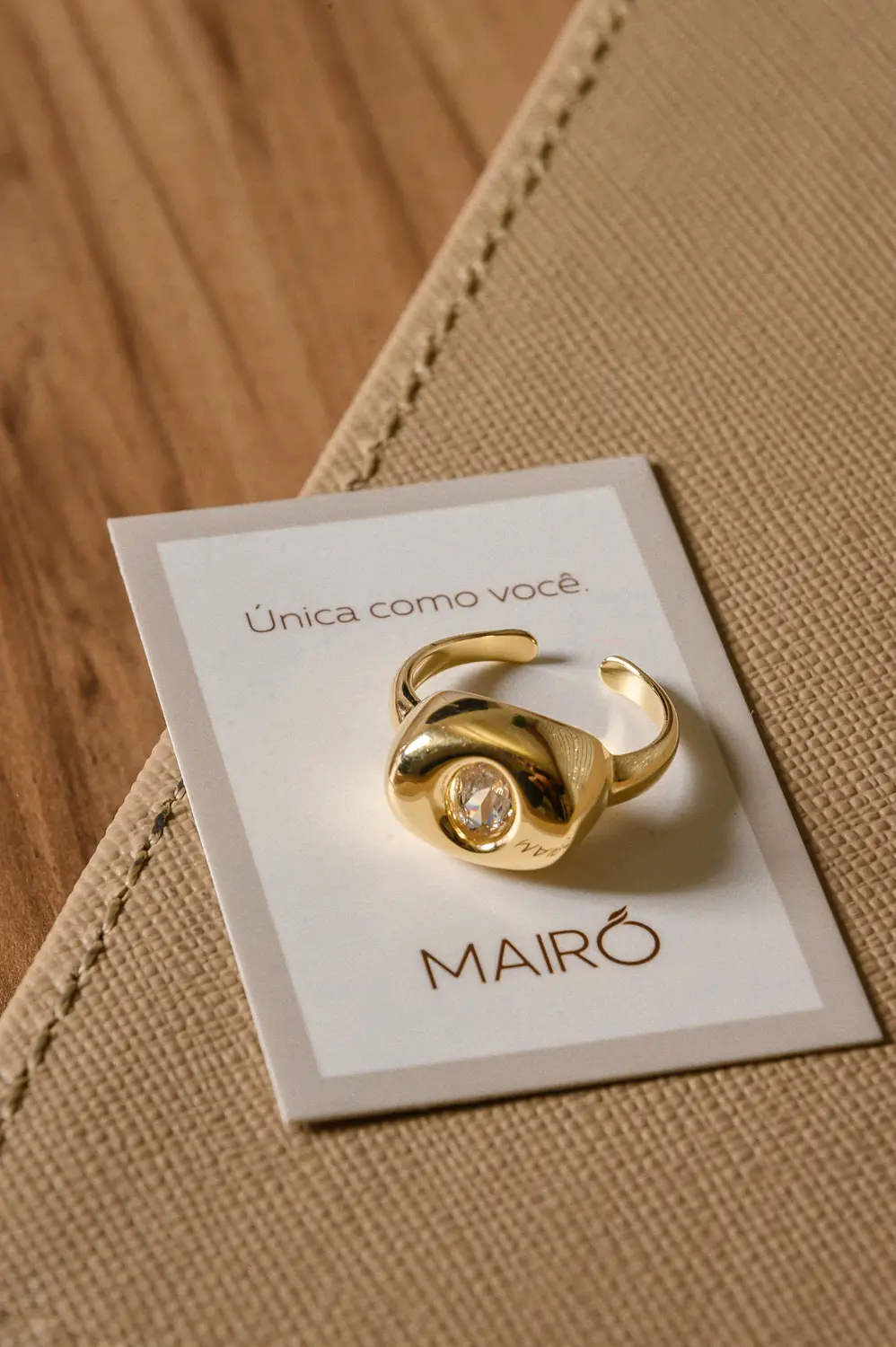 Anel Regulável Urban com Banho em Ouro 18k