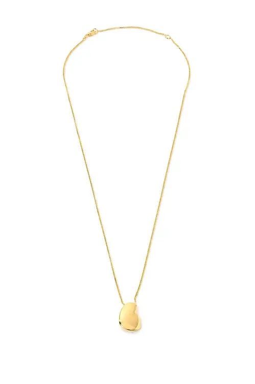 Colar Médio Orgânico Liso com Banho em Ouro 18k