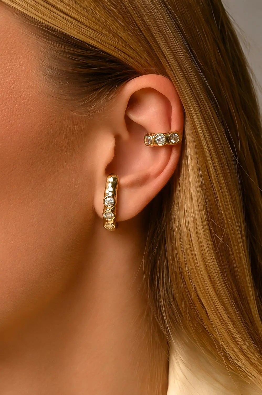 Piercing Fake Esferas com Banho em Ouro 18k