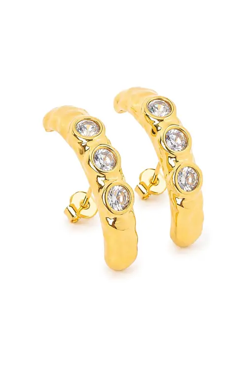 Brinco Ear Hook Esferas com Banho em Ouro 18k