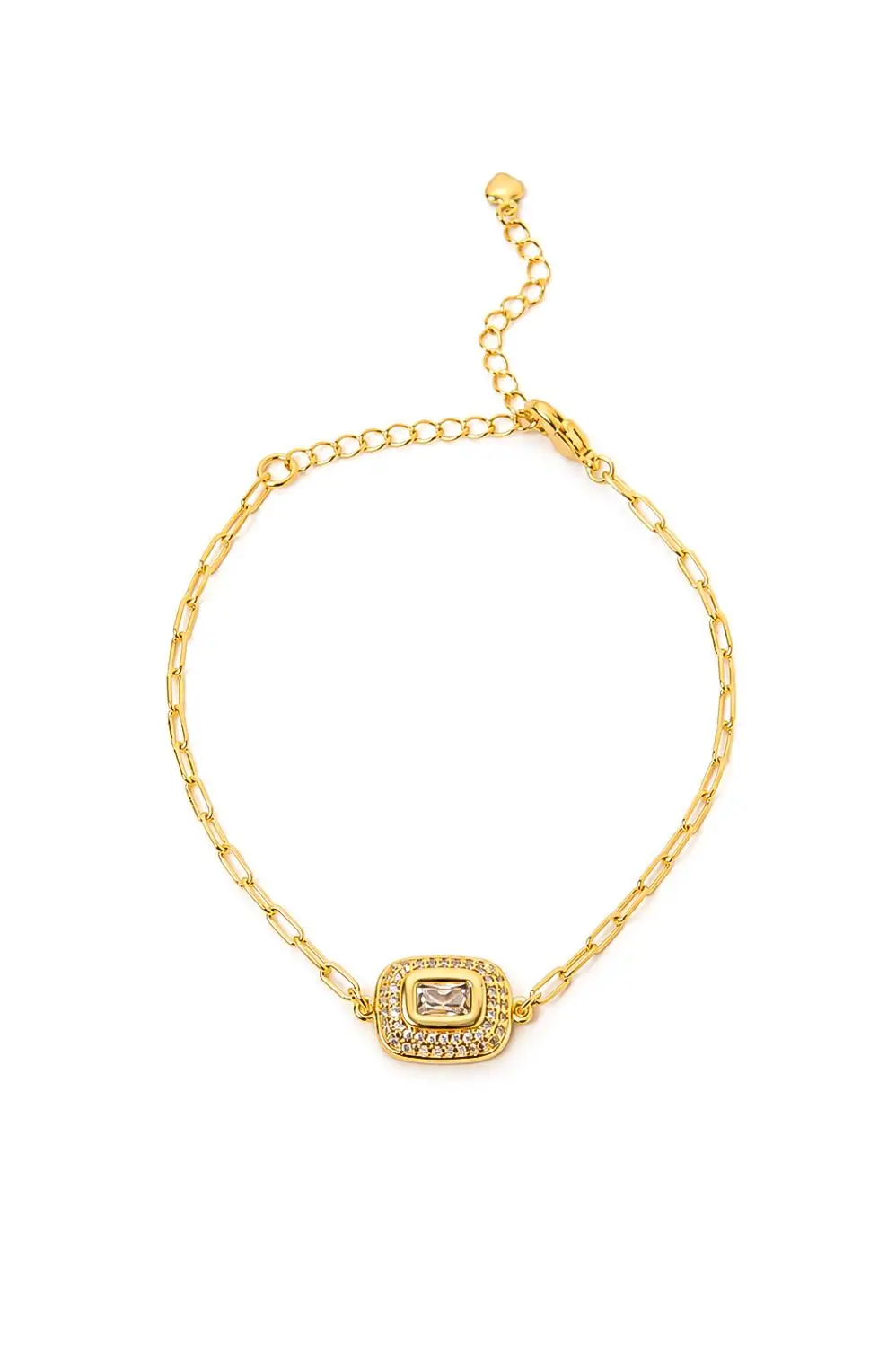 Pulseira Retrô Cravejada com Banho em Ouro 18k