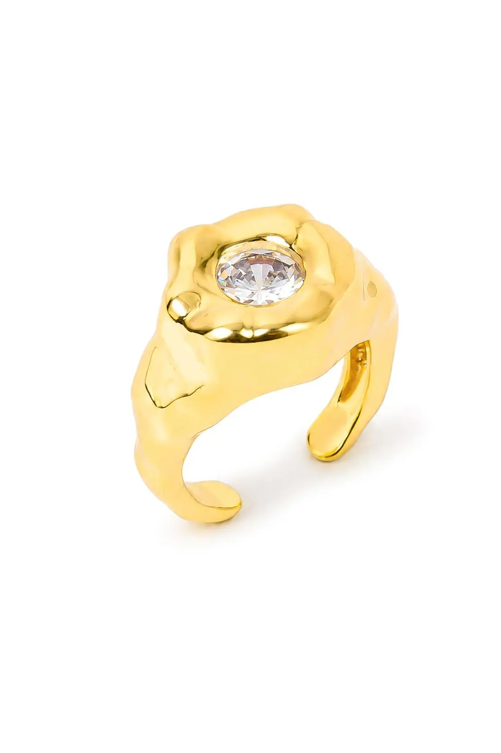 Anel Regulável Organic com Banho em Ouro 18k