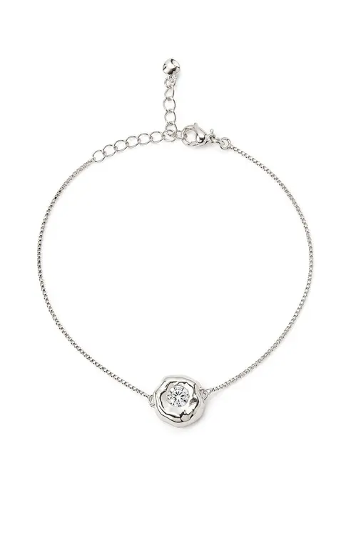 Pulseira Organic com Banho em Ródio Branco