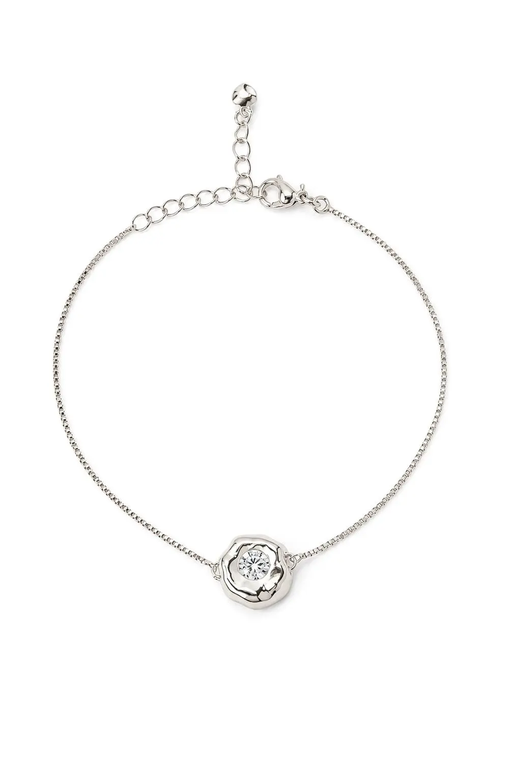 Pulseira Organic com Banho em Ródio Branco