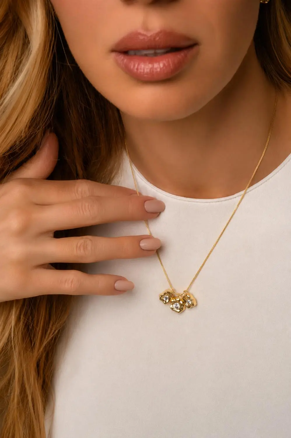Colar Triplo Organic com Banho em Ouro 18k