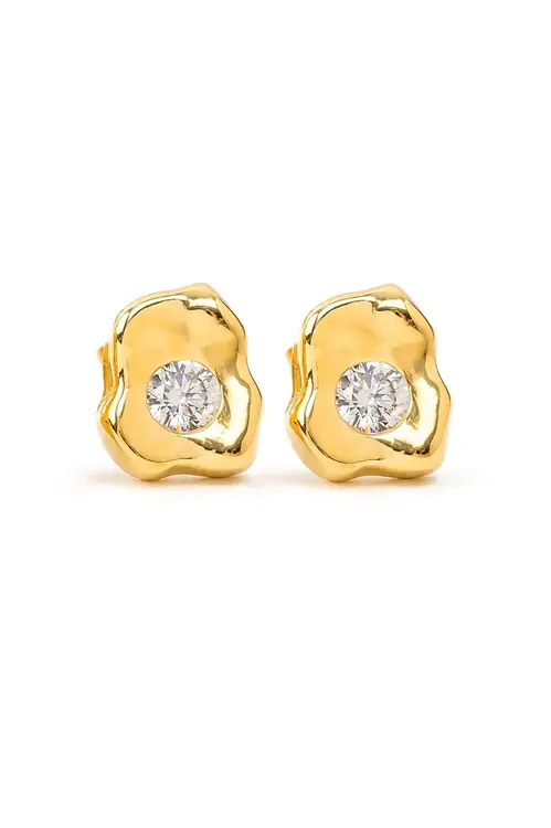 Brinco P Organic com Banho em Ouro 18k