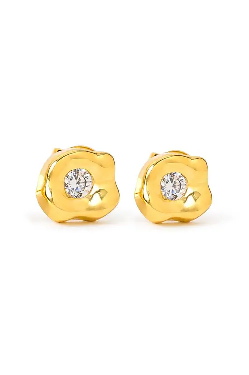 Brinco PP Organic com Banho em Ouro 18k