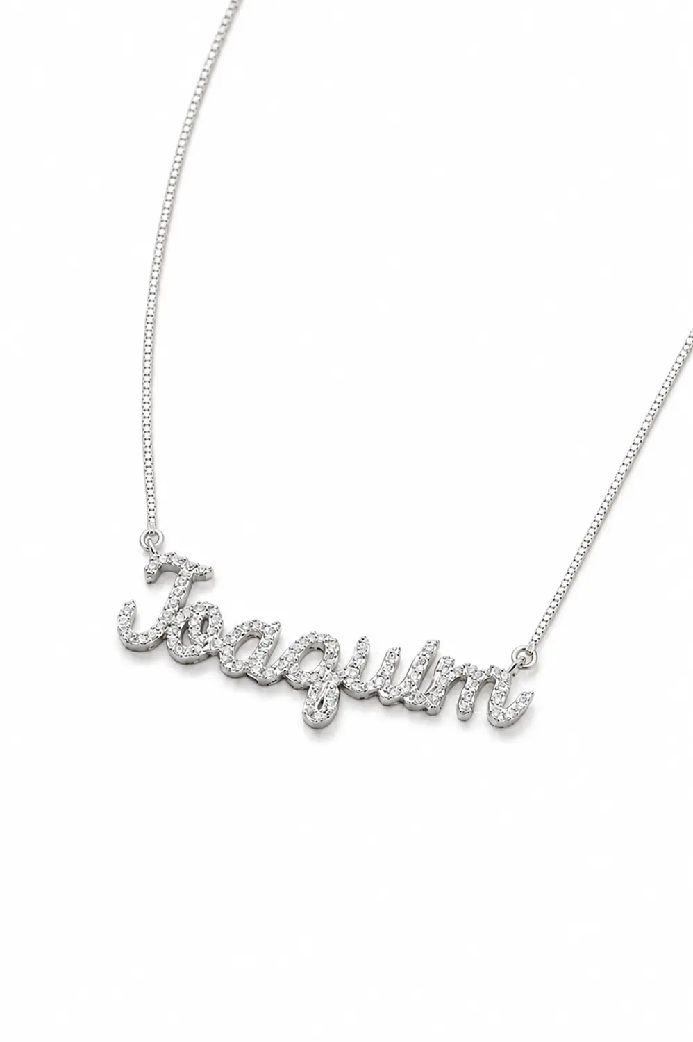 Colar de Letra na Prata 925 com Pedra de Moissanite