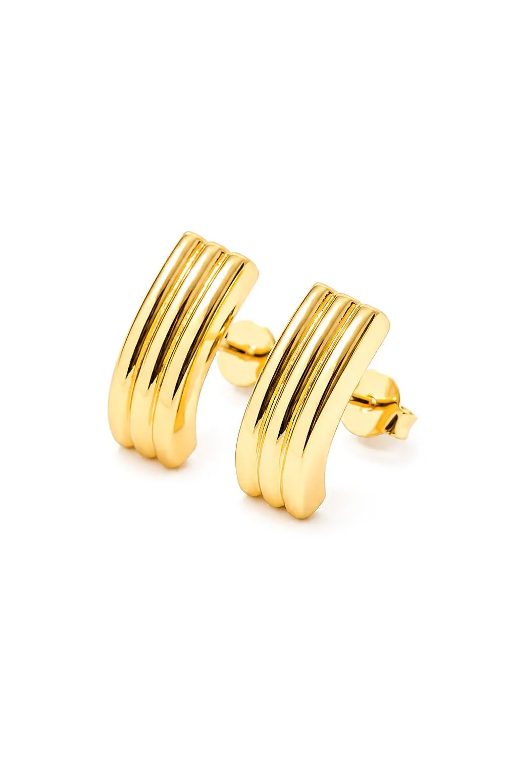 Brinco Liso com Banho em Ouro 18k
