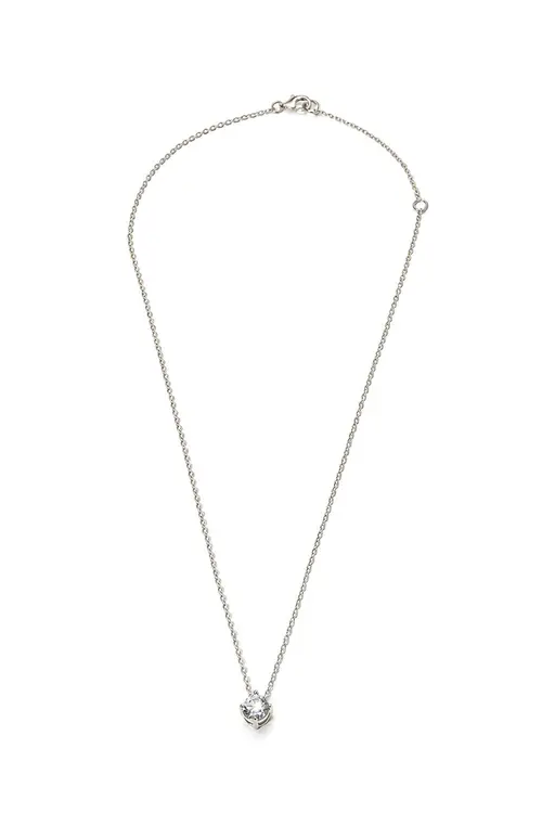 Colar Ponto de Luz 5mm - 4 Garras com Banho em Ródio Branco
