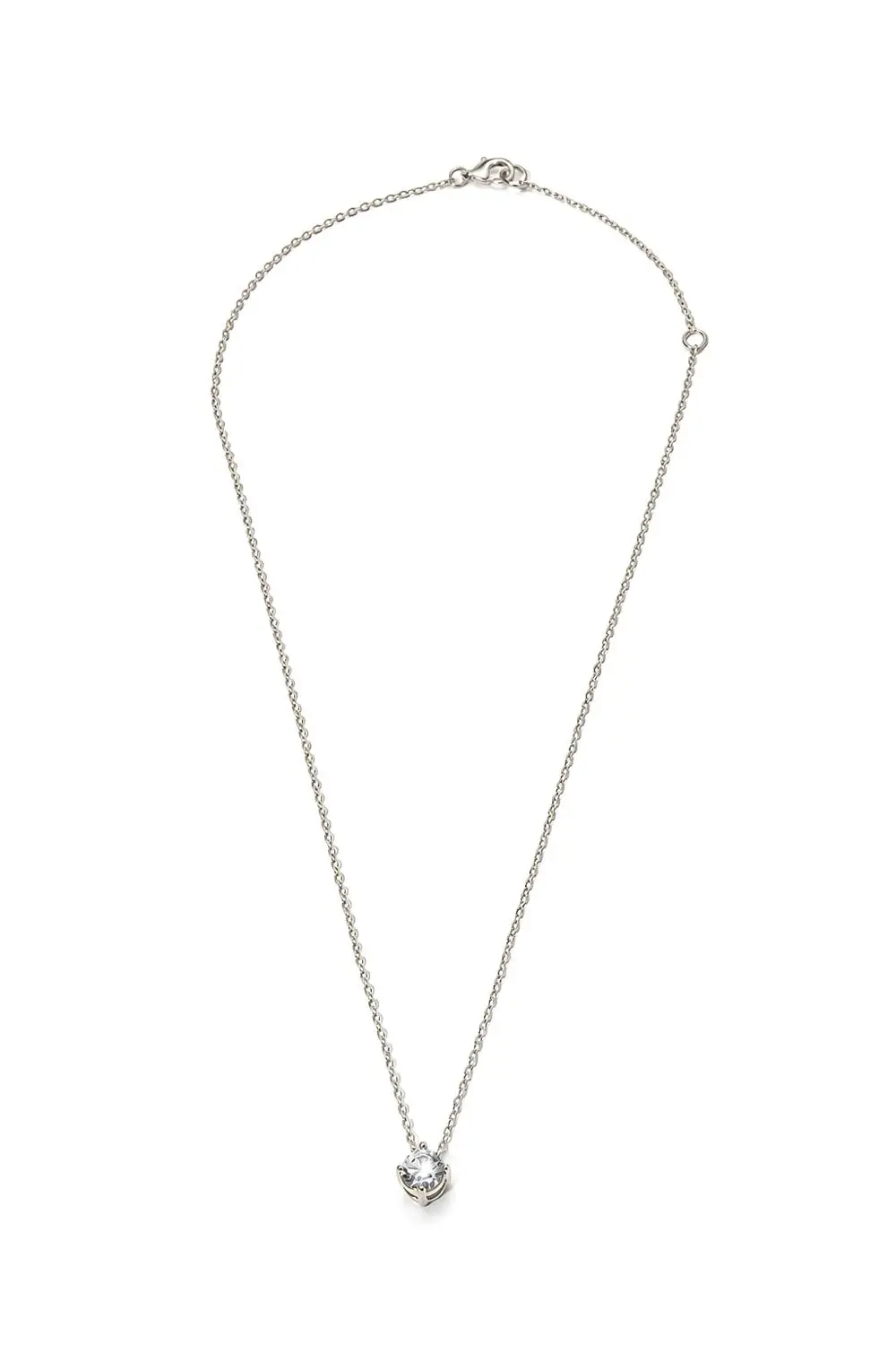 Colar Ponto de Luz 5mm - 4 Garras com Banho em Ródio Branco