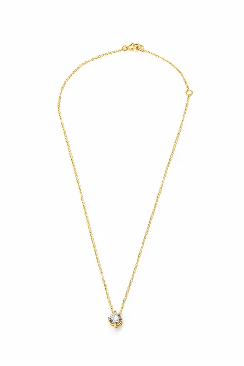 Colar Ponto de Luz 5mm - 4 Garras com Banho em Ouro 18k