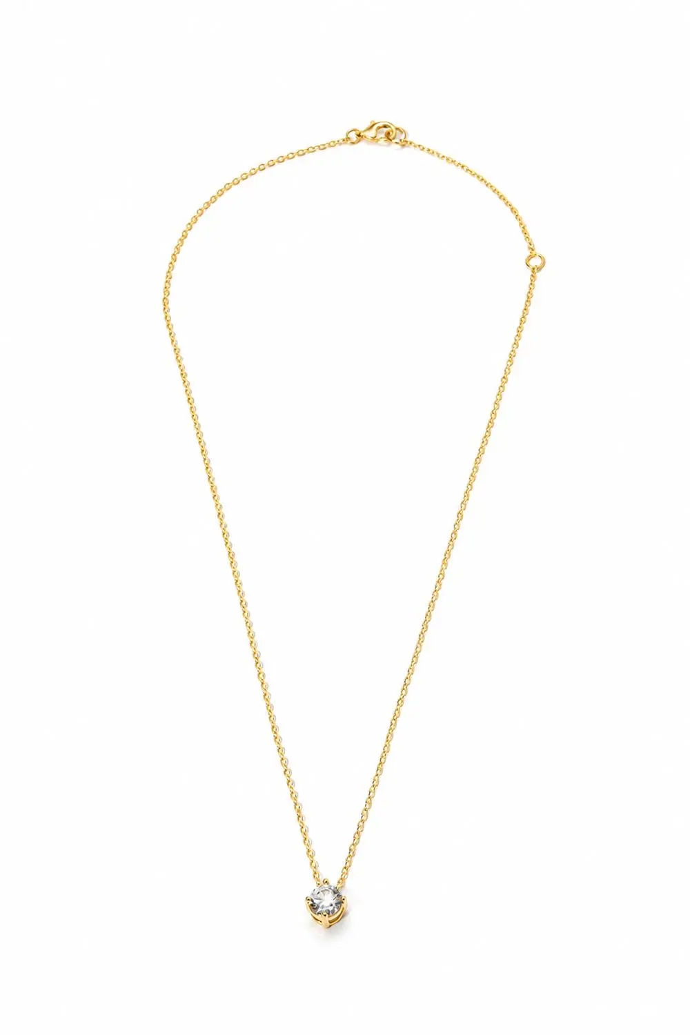 Colar Ponto de Luz 5mm - 4 Garras com Banho em Ouro 18k