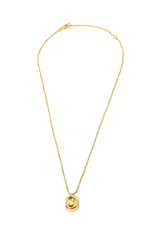 Colar Arredondado de Zircônia com Banho em Ouro 18k