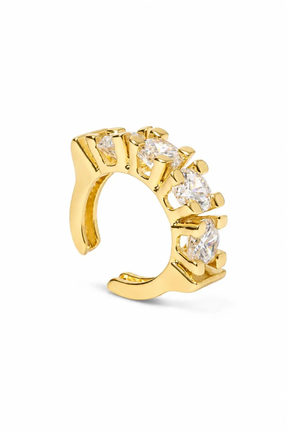 Piercing Fake Quatro Zircônias com Banho em Ouro 18k