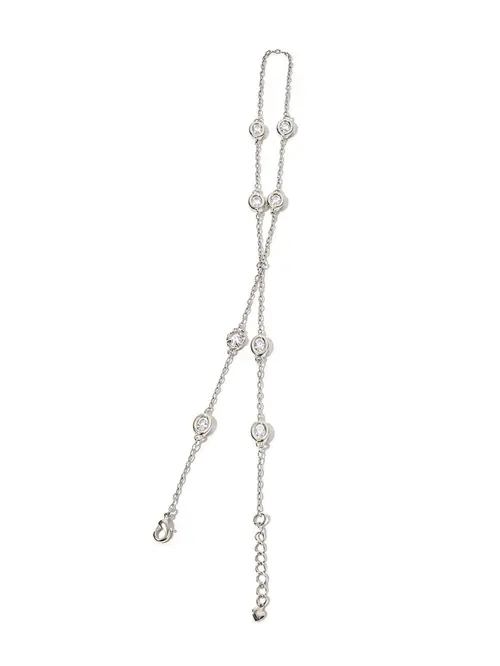 Pulseira de Mão Presença com Banho em Ródio Branco