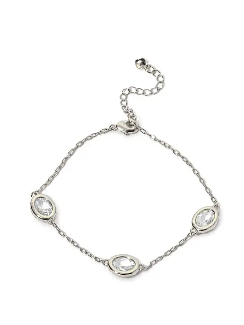 Pulseira Presença com Banho em Ródio Branco