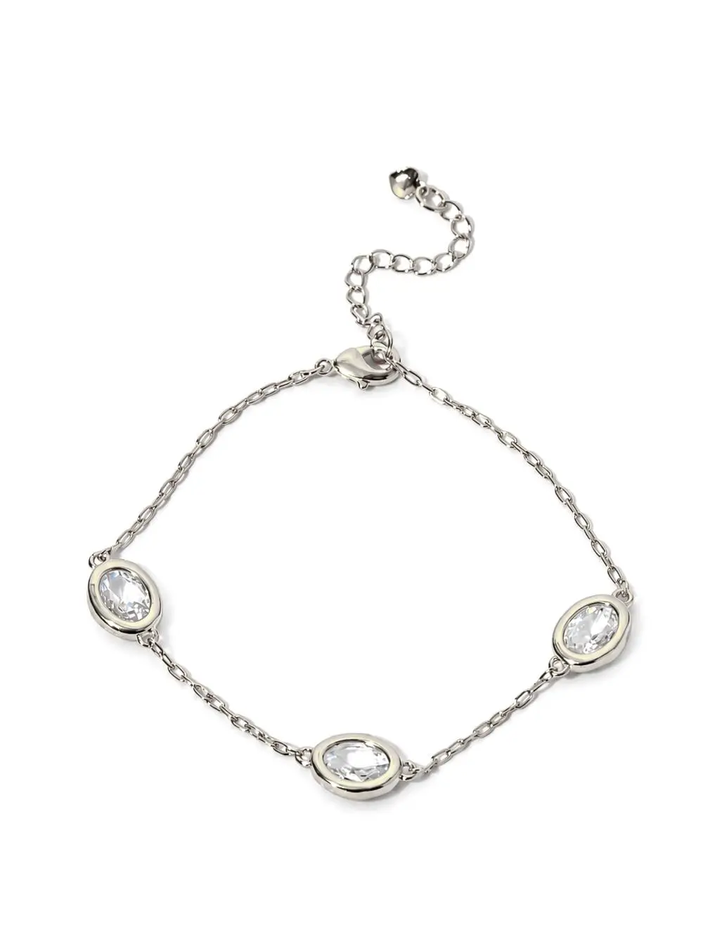 Pulseira Presença com Banho em Ródio Branco