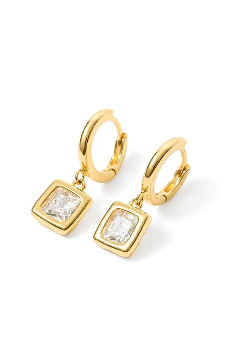 Argola Click Quadrada com Banho em Ouro 18k