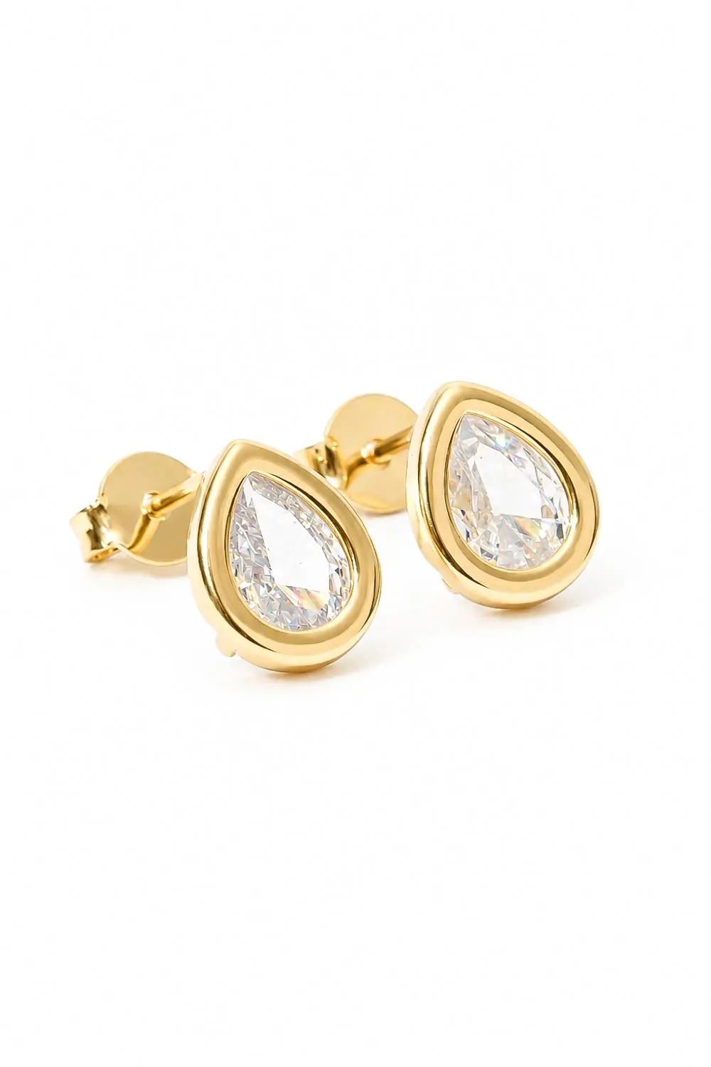Brinco Gota de Zircônia com Banho em Ouro 18k