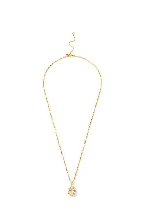 Colar Gota de Zircônia com Banho em Ouro 18k
