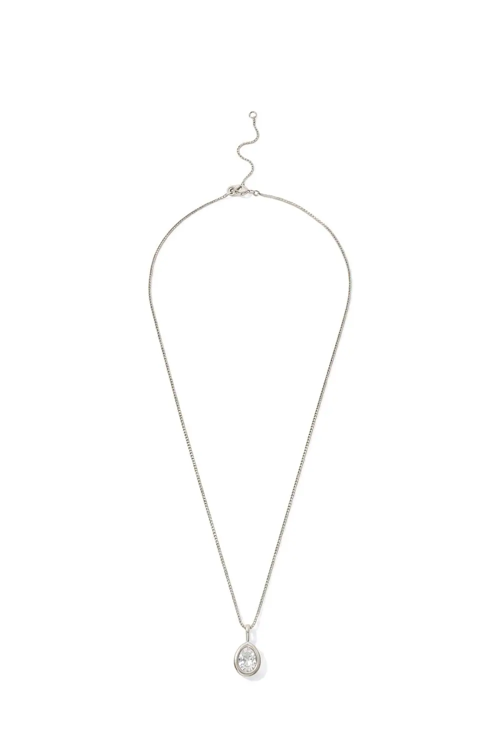 Colar Gota de Zircônia com Banho em Ródio Branco