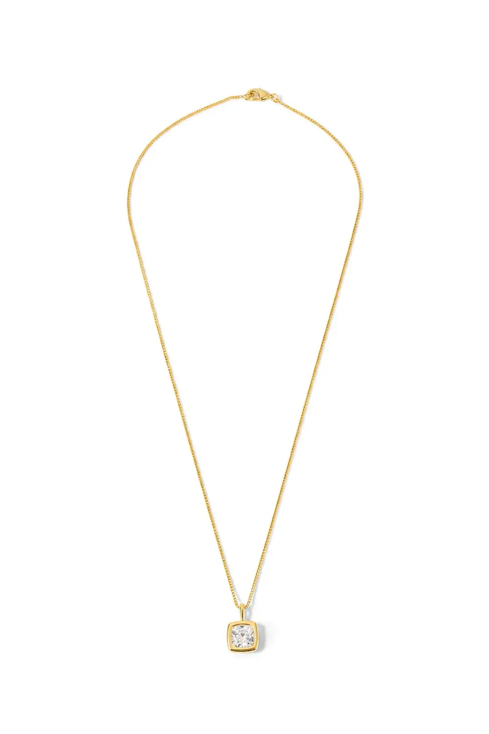 Colar Quadrado de Zircônia com Banho em Ouro 18k