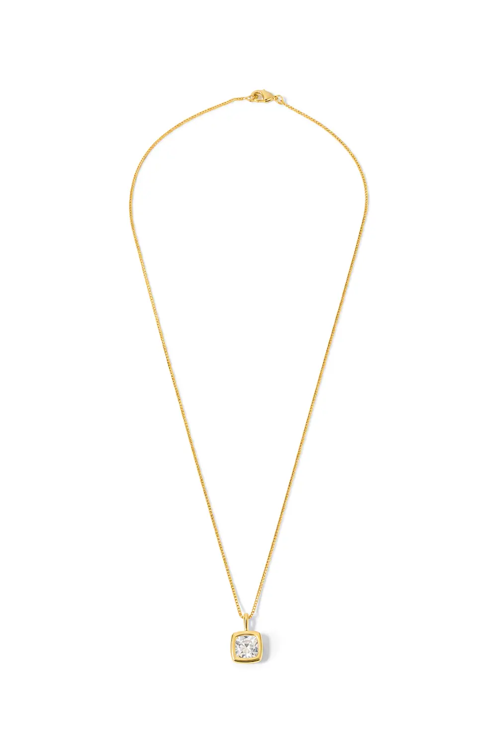 Colar Quadrado de Zircônia com Banho em Ouro 18k