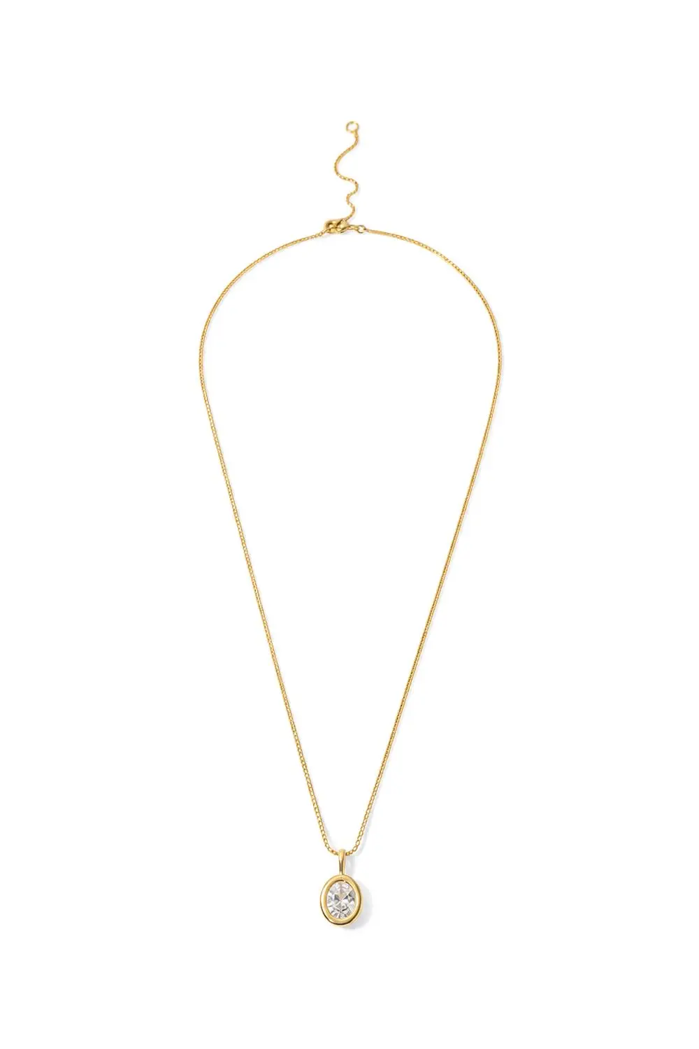 Colar Oval de Zircônia com Banho em Ouro 18k