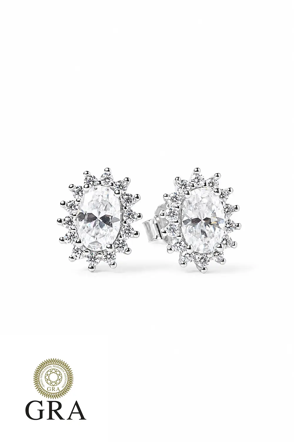 Brinco Moissanite Delicado 4/6mm em Prata 925 com Banho em Ródio Branco