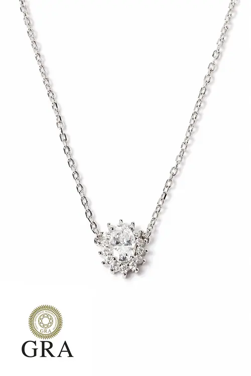 Colar Moissanite Delicado 4/6mm em Prata 925 com Banho em Ródio Branco