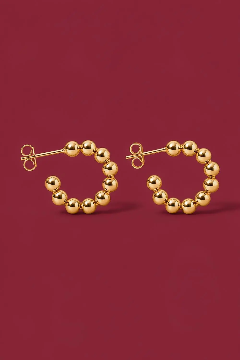 Argola Mini Esferas com Banho em Ouro 18k