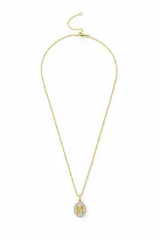 Colar de Letra com Banho em Ouro 18k e Caneta de Ródio Branco