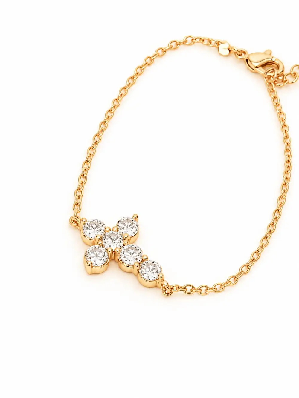 Pulseira Cruz Cravejada com Banho em Ouro 18k