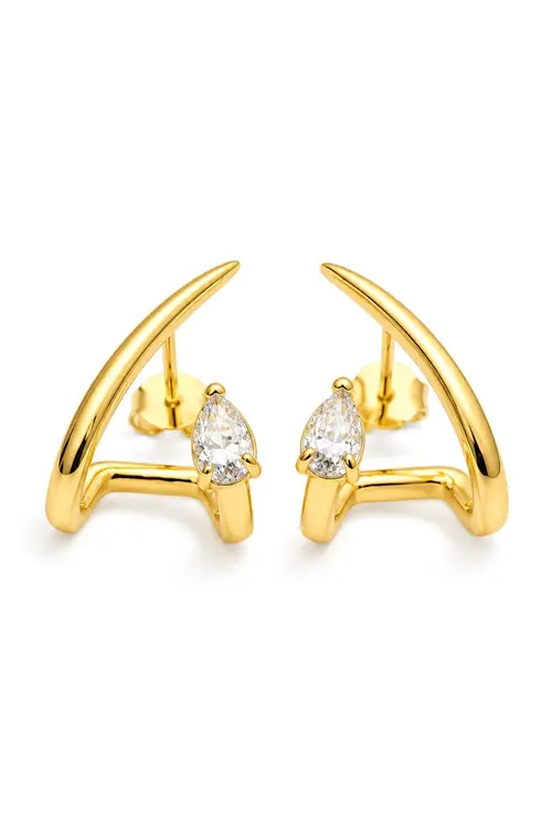 Brinco Singular com Banho em Ouro 18k